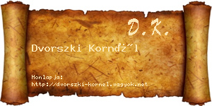 Dvorszki Kornél névjegykártya