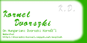 kornel dvorszki business card